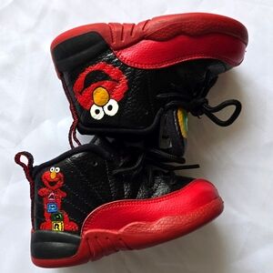 Sesame Street Elmo Sneakers - Jordan 12s Red and Black